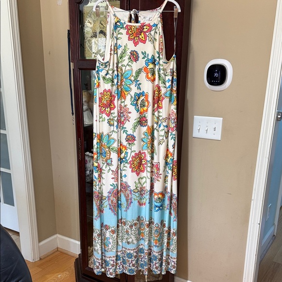 Cato Women's Multicolor Polyester Lined Sleeveless Summer Maxi Dress Sz 26W/28W - Picture 4 of 16